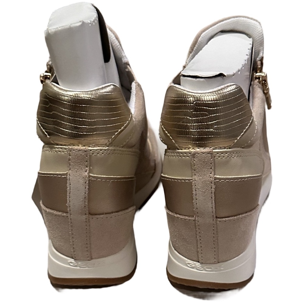 Geox NIB Nydame Wedge Sneaker Lt Taupe Size EU 39 - Picture 6 of 7